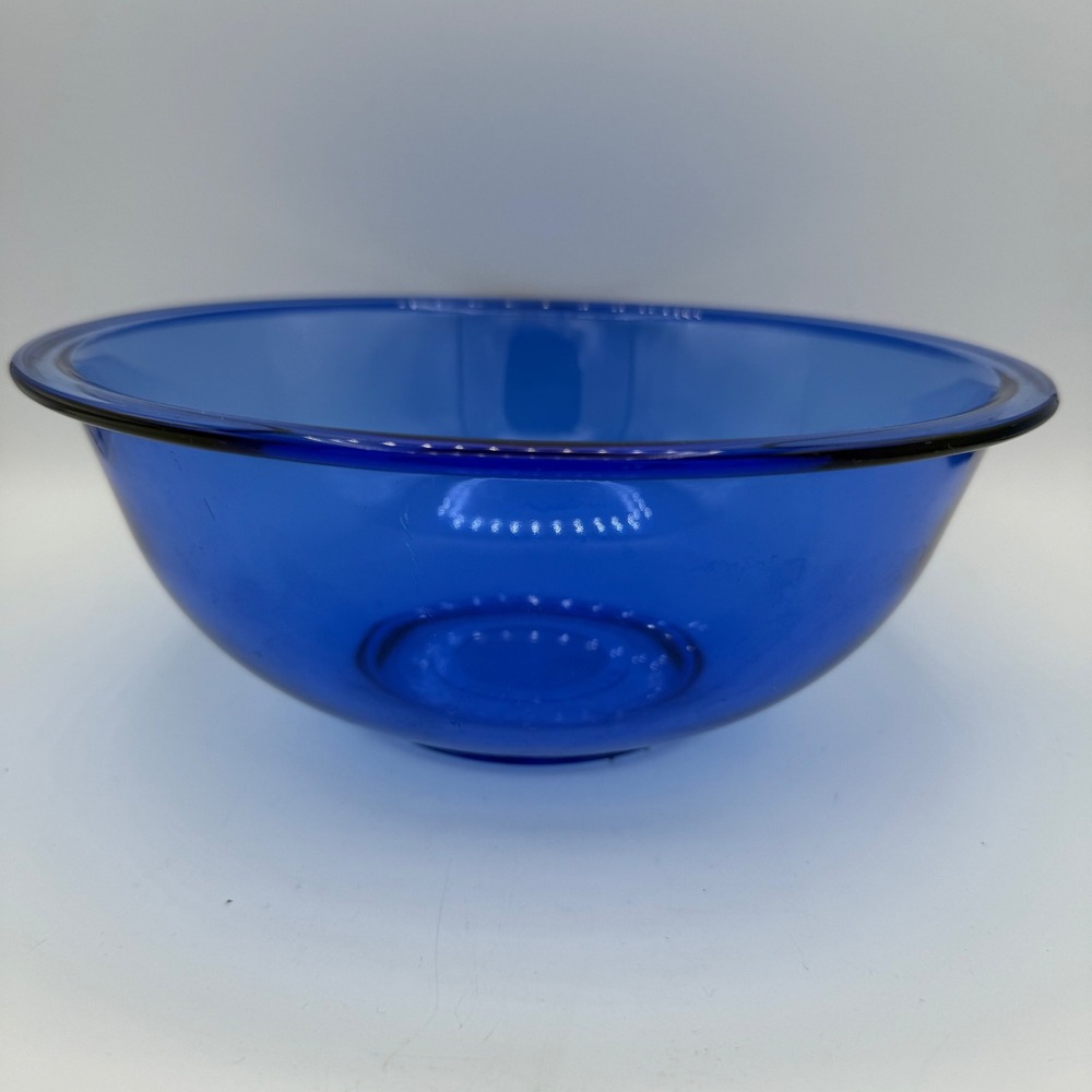 Vintage‎ Pyrex Cobalt Blue Glass Mixing Bowl 2.5L Broiler Stovetop Safe USA 325